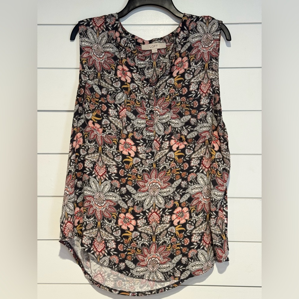 Loft Paisley Floral Sleeveless Blouse